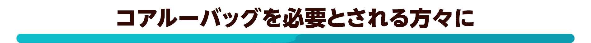 コアルーバッグを必要とされる方々に